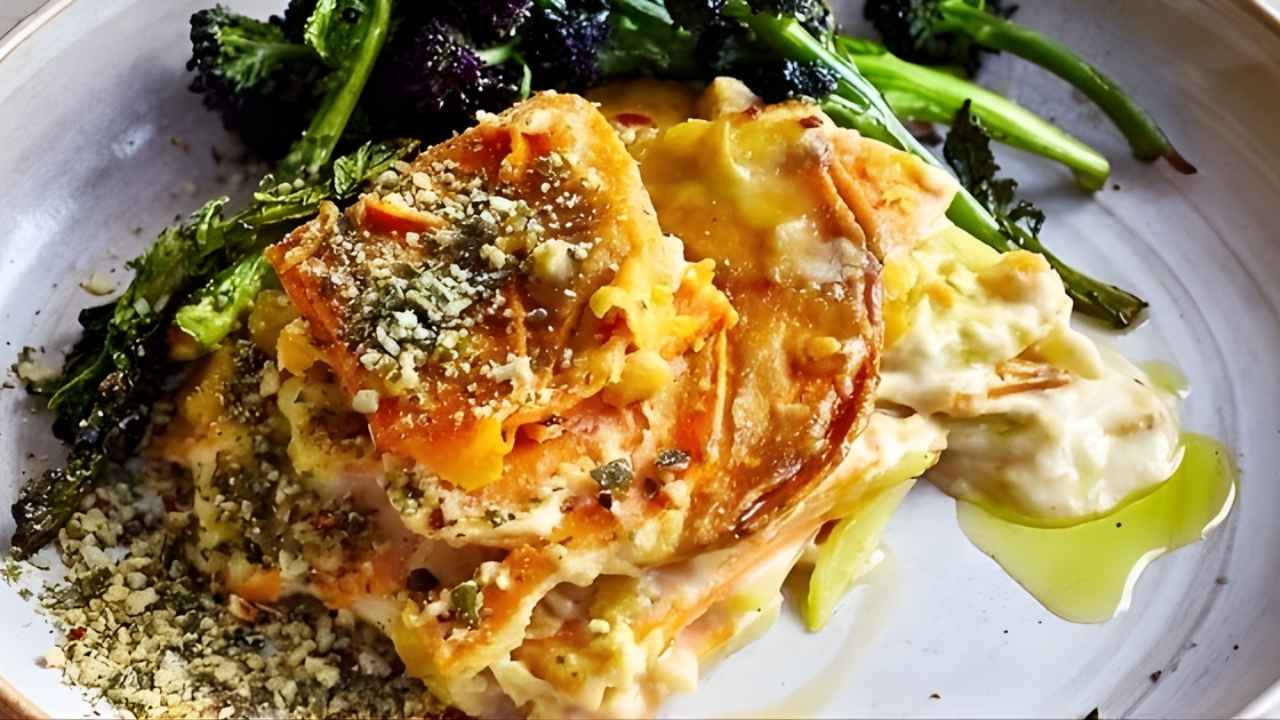 Vegan Sweet Potato and Chili Dauphinoise With Spicy Pumpkin Seasoning